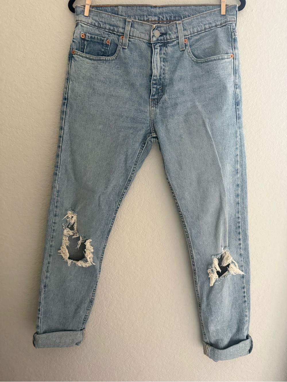 Vintage Levis 812 - Light Blue Distressed Men's Jeans